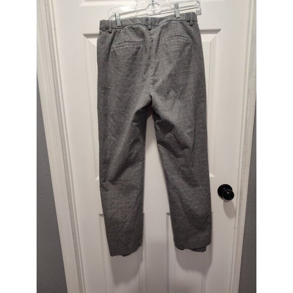 L.L. Bean Pants Womens Size 8 REG Gray Plaid Lined Classic‎ Fit Straight Leg - Picture 2 of 9